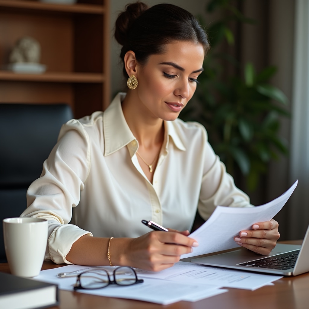 Person reviewing financial documents